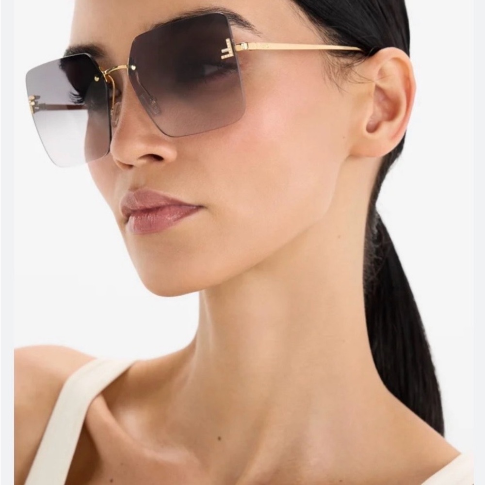 Fendi First Crystal Square Sunglasses